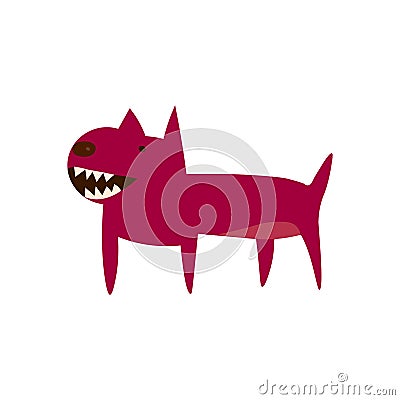 An angry cartoon dog pit bull icon Vector Illustration