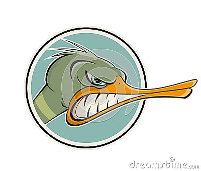 Angry cartoon duck Vector Illustration