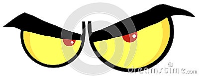 Angry Cartoon Eyes Vector Illustration