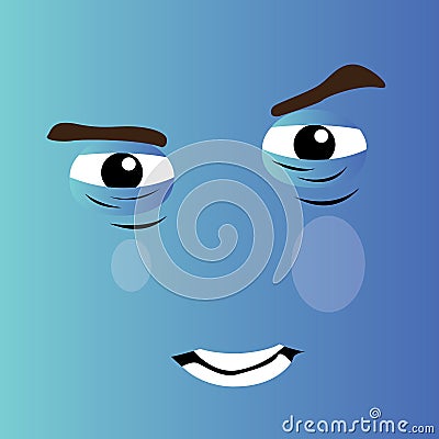 Angry cartoon face Vector Illustration