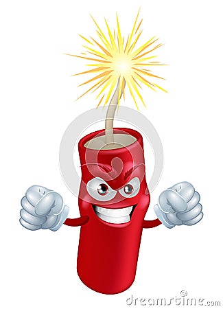 Angry cartoon firecracker Vector Illustration