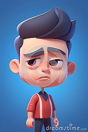 Angry cartoon man. 3d rendering, 3d illustration. Cartoon Illustration