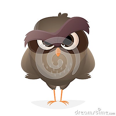 Angry cartoon owl Vector Illustration