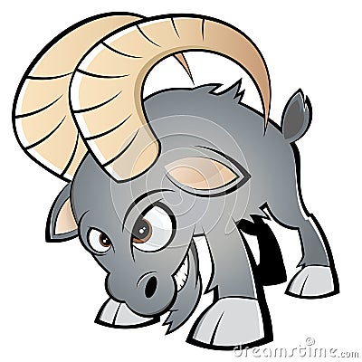 Angry cartoon ram Vector Illustration