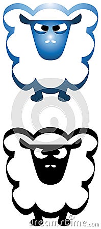 Angry cartoon sheep Vector Illustration