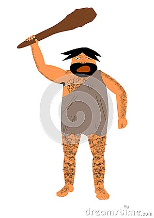 Angry caveman Vector Illustration
