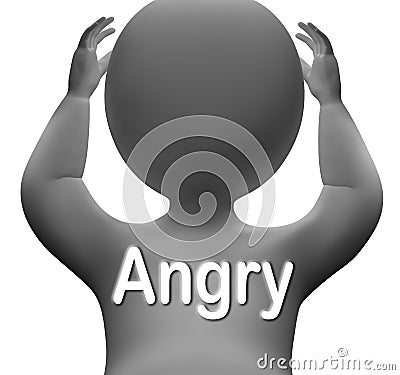 Angry Character Means Mad Outraged Or Furious Stock Photo