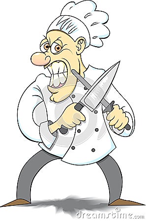 Angry Chef Vector Illustration