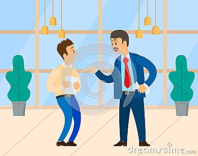 Angry Chief Executive Shouting at Manager Vector Vector Illustration