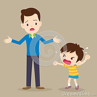 Rampage boy and him dad Vector Illustration