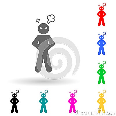 Angry, child multi color style icon. Simple glyph, flat vector of child icons for ui and ux, website or mobile application Stock Photo