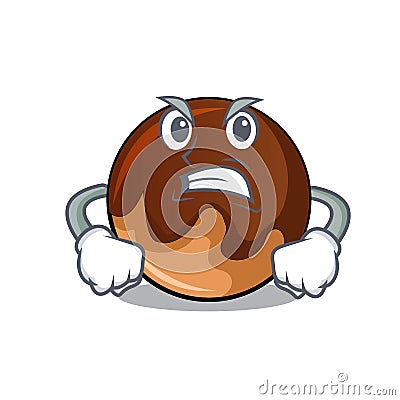 Angry chocolate donut mascot cartoon Vector Illustration