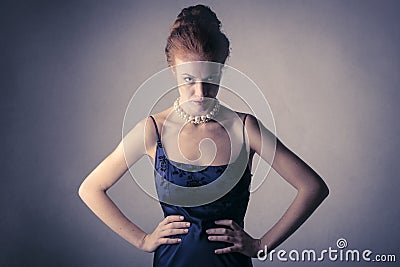 Angry classy woman Stock Photo