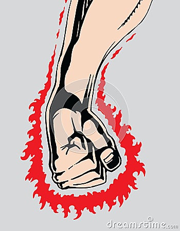 Angry Clinched Fist Vector Illustration