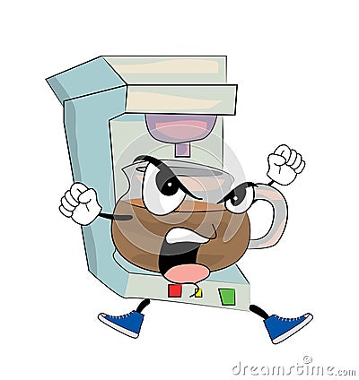 Angry Coffee maker cartoon Cartoon Illustration