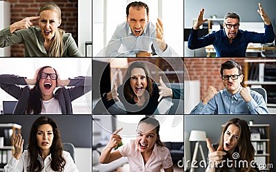 Angry Complaining Group Of Business People Stock Photo