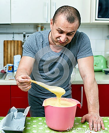 Angry cook and ruined recipe Stock Photo