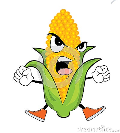 Angry corn cartoon Cartoon Illustration