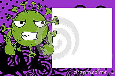 Angry Corona virus covid cartoon frame picture background Vector Illustration