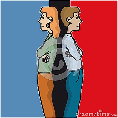 Angry Couple Vector Illustration