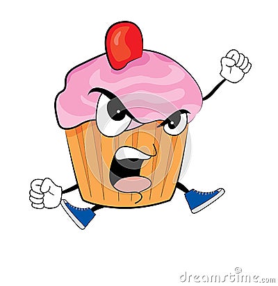 Angry Cupcake cartoon Cartoon Illustration