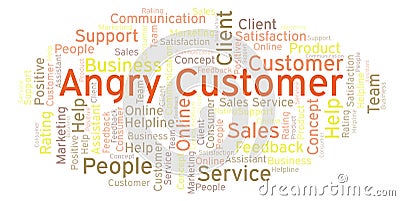 Angry Customer word cloud. Stock Photo