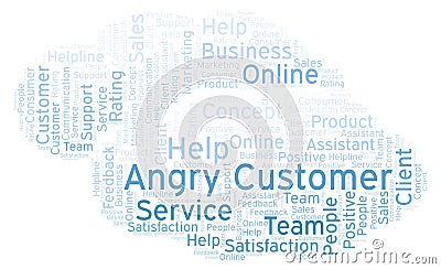Angry Customer word cloud. Stock Photo