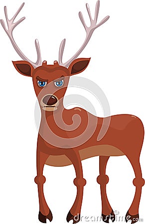 Angry deer Vector Illustration