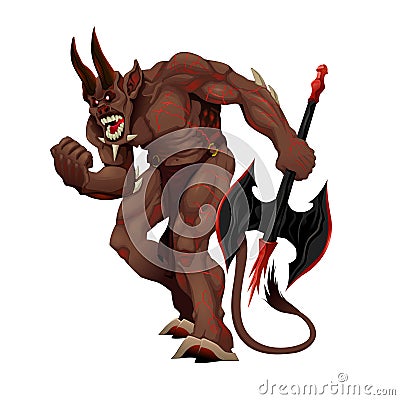 Angry demon. Vector Illustration