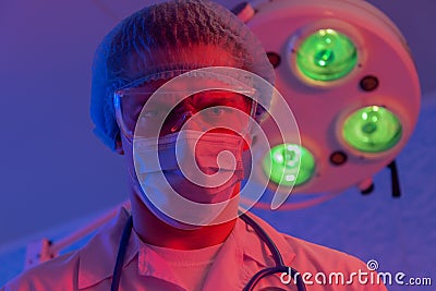 Angry doctor Stock Photo