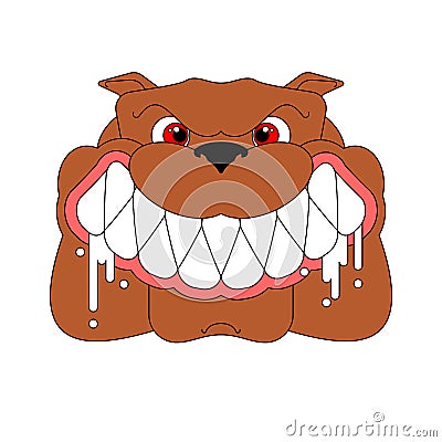 Angry dog face isolated. Evil Bulldog Head. vector illustration Vector Illustration