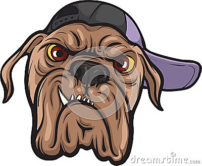 Angry dog face Vector Illustration