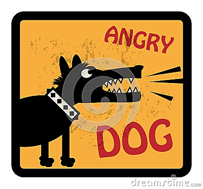 Angry Dog sign Vector Illustration