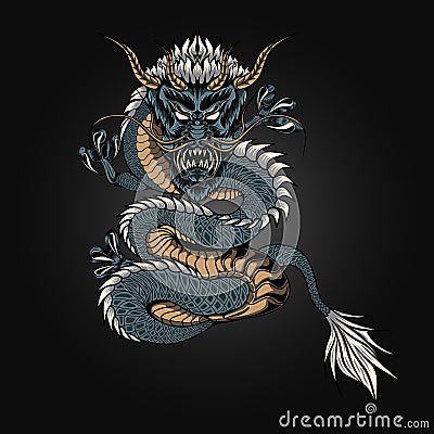 Angry dragon illustration vector Cartoon Illustration