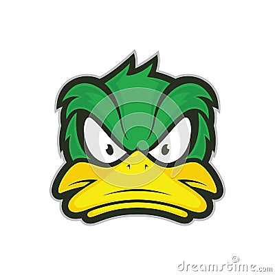 Angry duck mascot Vector Illustration