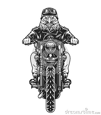 Angry eagle head moto rider Vector Illustration