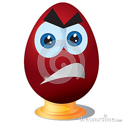 angry easter egg. Vector illustration decorative design Vector Illustration