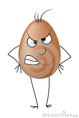 Angry Easter egg vector symbol , icon design. Spring illustration on white background. Vector Illustration