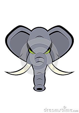 Angry Elephant Vector Illustration