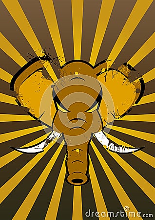 Angry Elephant Vector Illustration