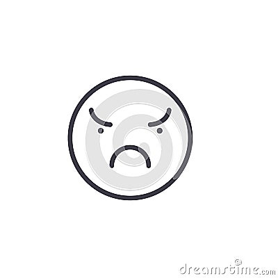 Angry Emoji concept line editable vector concept icon. Angry Emoji concept linear emotion illustration Vector Illustration