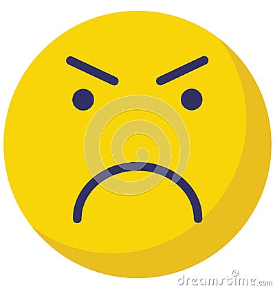 Angry, emoticons Vector Isolated Icon which can easily modify or edit Vector Illustration