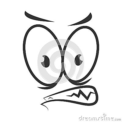 Angry emotion icon logo design. Wicked cartoon face Vector Illustration