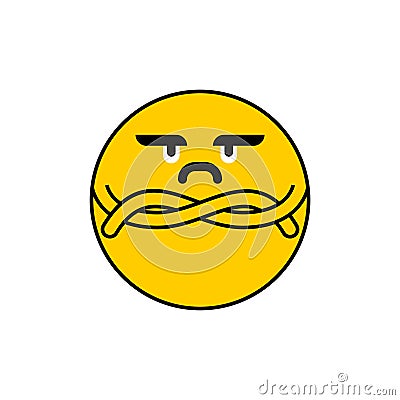 Angry emotion. Unhappy face. Aggressive emoji Vector Illustration