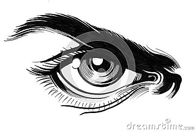 Angry eye Cartoon Illustration