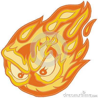 Angry Eyes Fireball Vector Clip Art Cartoon Vector Illustration