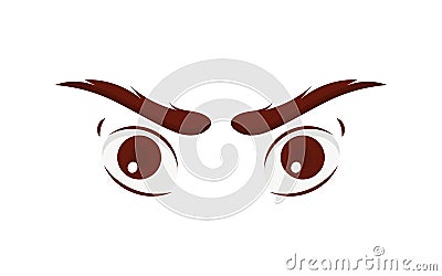 Angry eyes, Stern looking eyes, vector illustration Vector Illustration