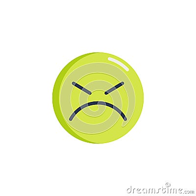 Angry Face emoticon flat icon Vector Illustration
