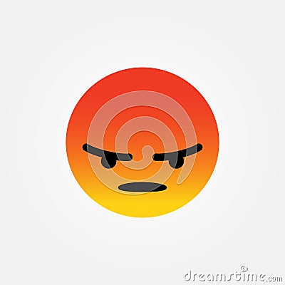Angry face emoticon vector illustration Vector Illustration