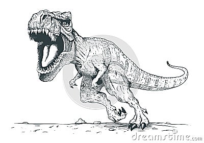 Angry fearless reptile tyrannosaurus rex Vector Illustration